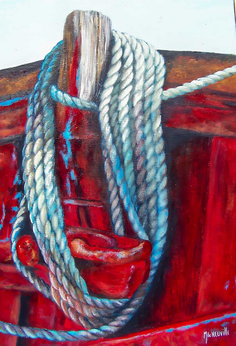 Cordage Sur Barque Rouge