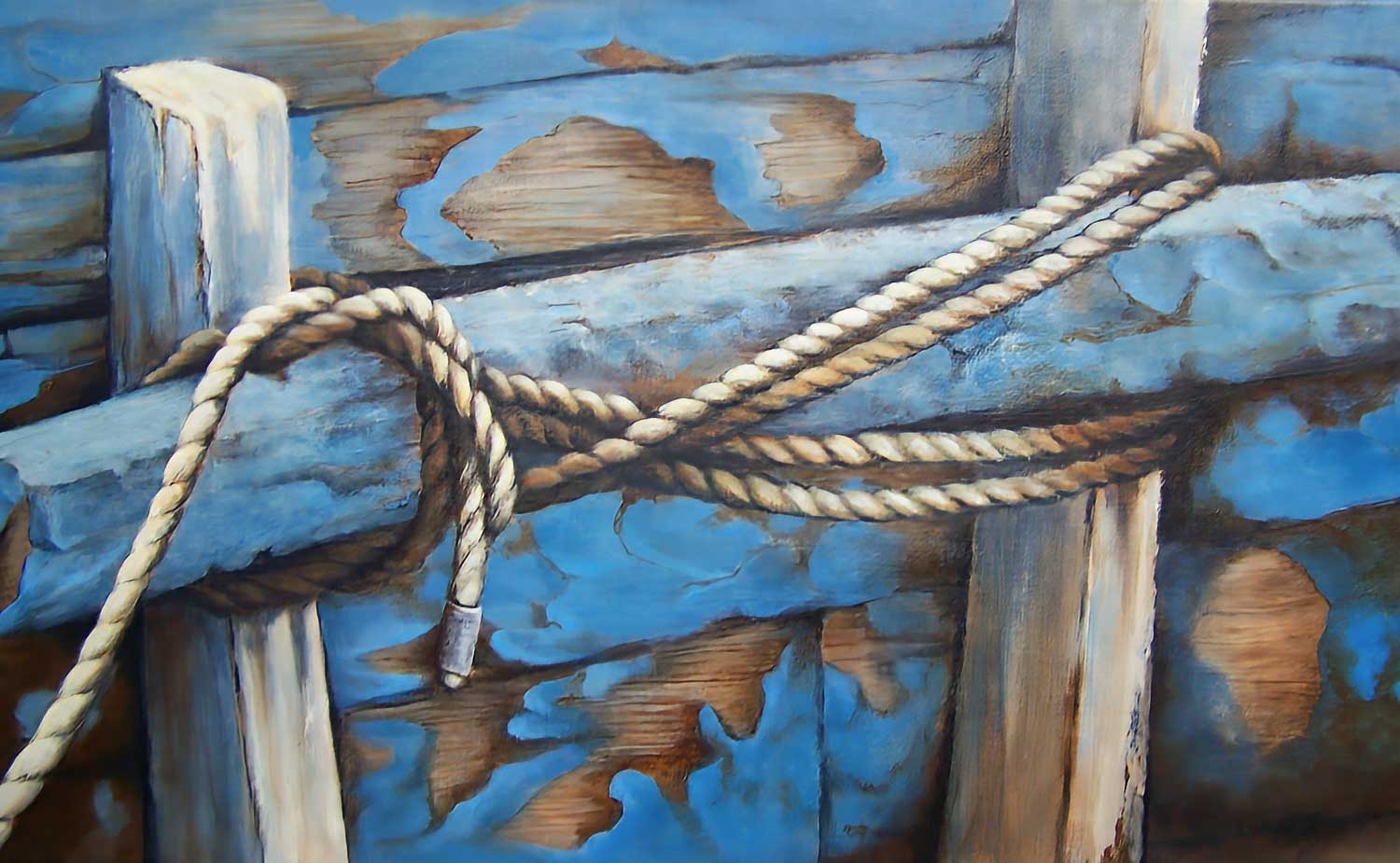 Fond de barque bleue